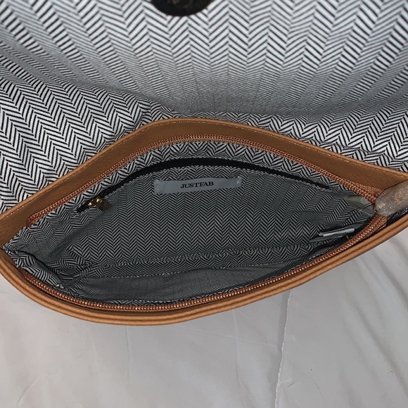 JustFab Bow Front Clutch, Camel - Picture 2 of 2